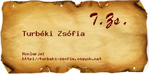 Turbéki Zsófia névjegykártya