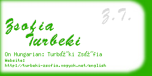 zsofia turbeki business card